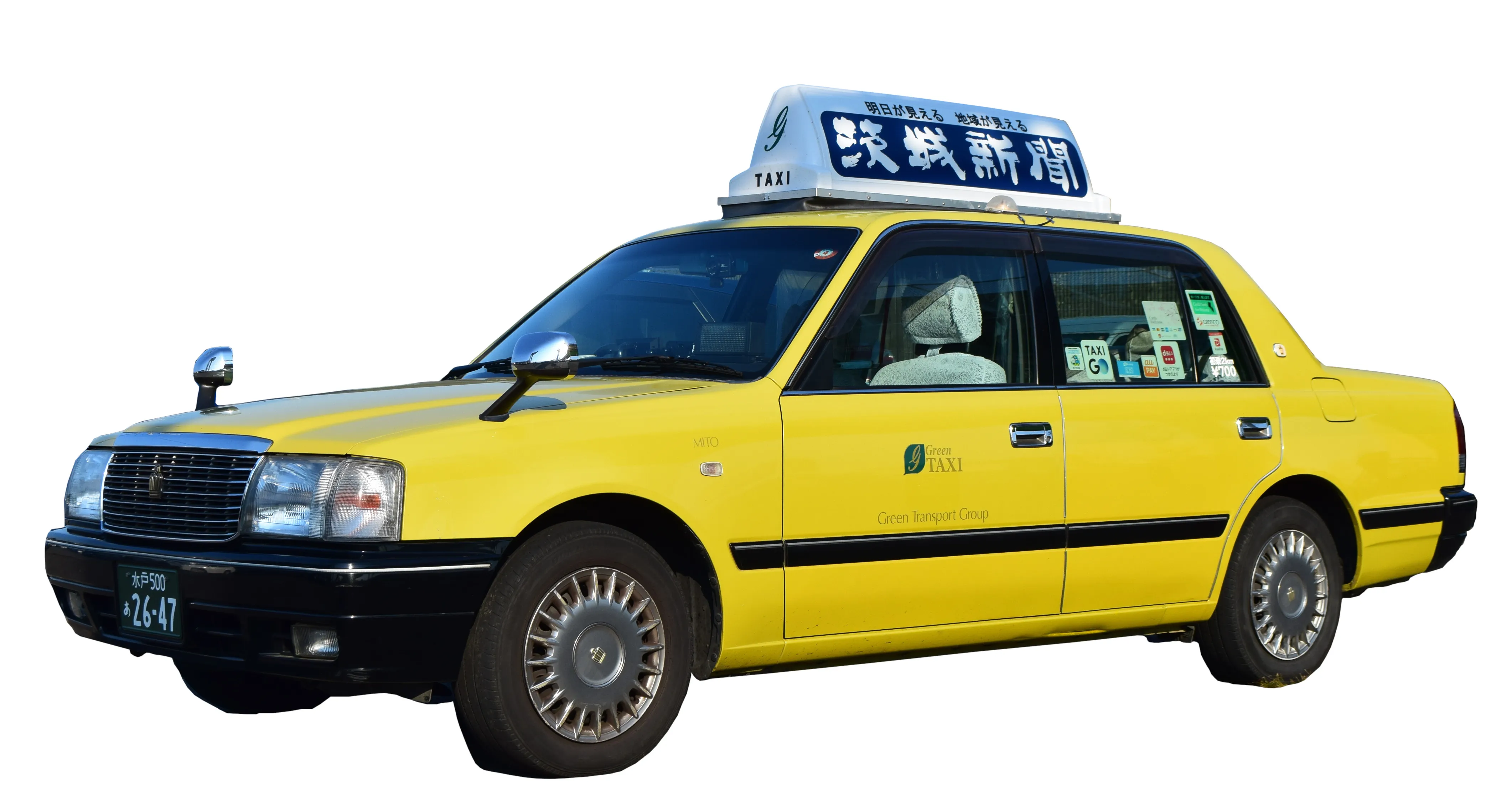 大きな行燈の有る車の写真